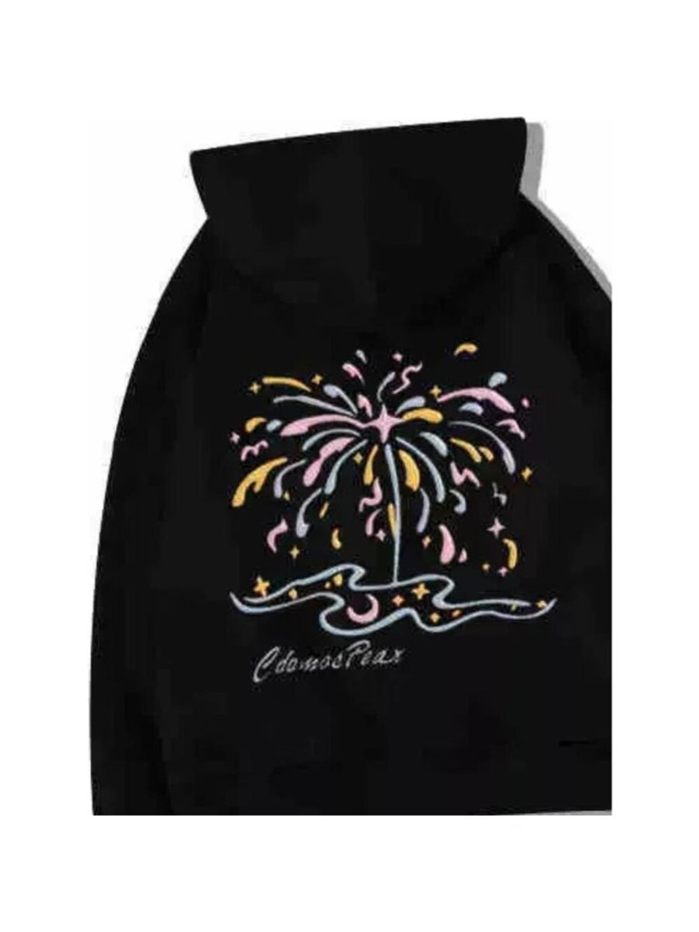 Full Size Fireworks Graphic Kangaroo Pocket Hoodie Plus Size